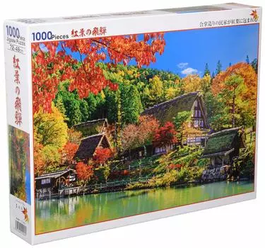 in 1000 piece jigsaw puzzle Autumn leaves of Hida x [Made Japan] (49 72cm)