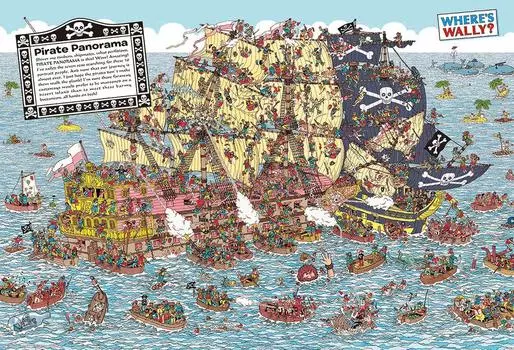 in 2000 Small Jigsaw Puzzle Pirate Ship Panic x [Made Japan] Where s Wally? (49 72cm) S92-506