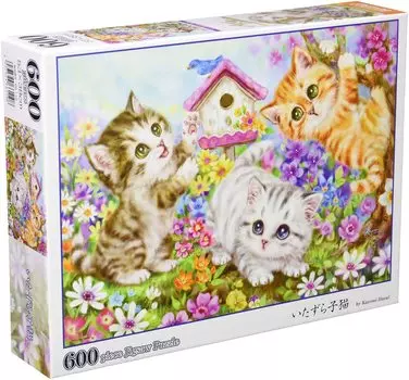 in 600 Piece Jigsaw Puzzle Mischievous Kitten x [Made Japan] (38 53cm)