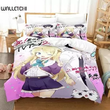 In Another World with My Smartphone Bedding Set Single Twin Full Queen King Size Bed Set Adult Kid Bedroom Duvetcover Sets Anime 70x133cm 2pcs