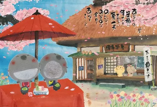 в пазле BEVERLY 1000 элементов Цветущая вишня Dango x [Сделано в Японии] (49 72см) 1000-011