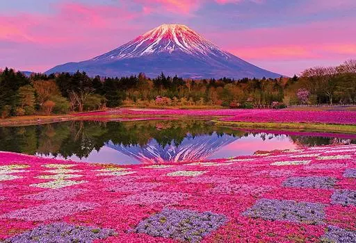 in Beverly 1000 Piece Jigsaw Puzzle Fuji Dyed in the Sunset Micro Piece x [Made Japan] (26 38cm)