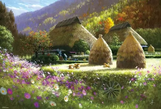 in Beverly 1000 Piece Jigsaw Puzzle Puppy and Hometown x [Made Japan] (49 72cm) 31-535