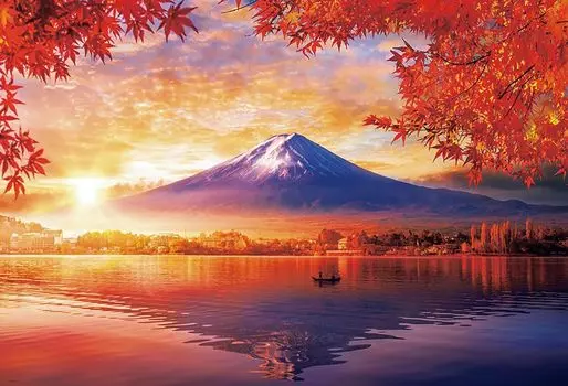 in Beverly 300 Piece Jigsaw Puzzle Autumn Mist Fuji and Lakeside x [Made Japan] (26 38cm) 300-107