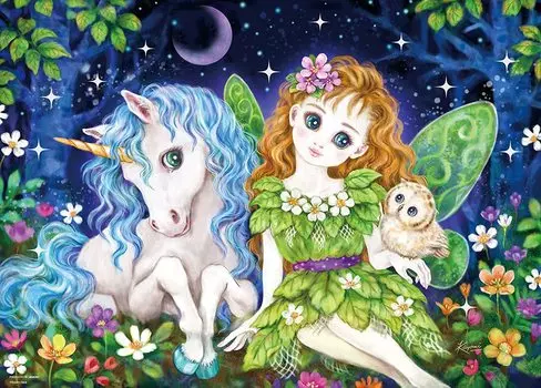 in Beverly 600 Piece Jigsaw Puzzle Fairy Forest x Blue [Made Japan] (38 53cm) 66-177 синий