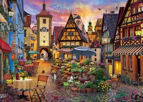 in Beverly 600 Piece Jigsaw Puzzle Flower Ornament Rothenburg x [Made Japan] (38 53cm) 66-209