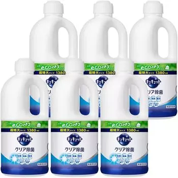 in CuCute Clear Disinfectant Dish Detergent You can feel Grapefruit scent Refill 1380ml x 6 large capacity [Sold case] Long-lasting foam! it!