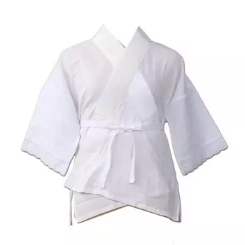 in Japan Crepe Underwear for Winter Crepe Half Collar Drop Collar with Strap White [hga263]Made [Kimono Weather] (L)