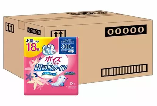 in Poise skin care pads for relief from large amounts of leakage absorbent 300cc 18 value sheets light urine x 9 packs [Sold case] (super wide) (for