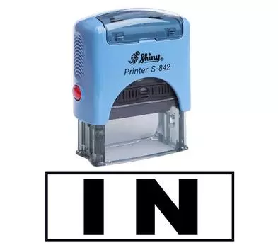 IN Self Inking Rubber Stamp Office Stationery Shiny Stamp Impression Area 14 mm x 38 mm красный