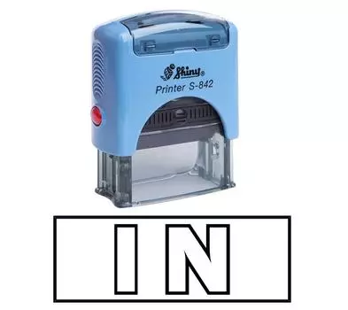 IN Self Inking Rubber Stamp Office Stationery Shiny Stamp Impression Area 14 mm x 38 mm чёрный