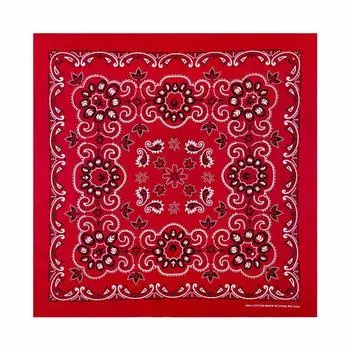 In Stock Cotton Printed Large Kerchief 70 * 70cm Tube Top Cycling Hip Hop Motorcycle Large Size Scarf Scarf Red 70*70cm