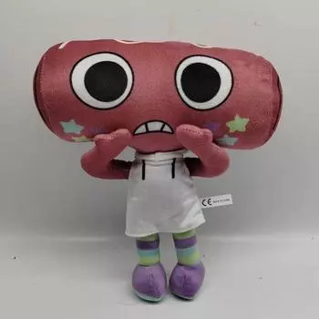 In Stock Cross-Border New Dandy s World Dandy s World Surrounding the Game Plush Doll Cartoon Doll Wine Red Print face Send dolls Assemble toys]