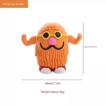 In Stock Pet Supplies Small Monster Shape Dog Toy Latex Material Bite-Resistant Dog Toy Orange