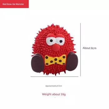 In Stock Pet Supplies Small Monster Shape Dog Toy Latex Material Bite-Resistant Dog Toy Sound Toy 60G Red