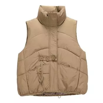 В наличии новый жилет-шаль из пухового хлопка носится снаружи нового года, а жилет в иностранном стиле носится поверх куртки с жилетом M белый