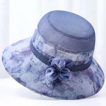 В шляпе пожилого возраста женская весенне-летняя шляпа для матери с большим козырьком от солнца, солнцезащитная шляпа для раковины, шляпа-ведро, шляпа для бабушки, тонкая шляпа от солнца One size adjustable светло-фиолетовый