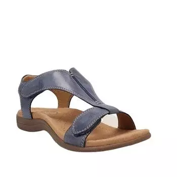 In the summer of 2025, the new European and American flat-bottomed Velcro one-character casual beach sandals women s open-toed wedge sandals 35 жёлтый