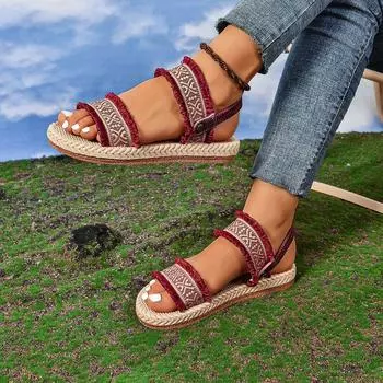 In the summer of 2025, the new flat-bottomed women s fashion printing two-wear comfortable women s sandals 35 синий