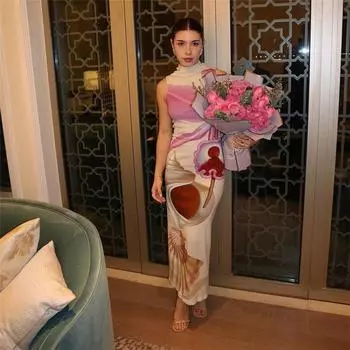 In Woman Летнее женское сексуальное облегающее длинное платье без рукавов с высокой талией S