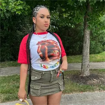 In Woman Летние женские модные женские футболки с короткими рукавами и Т-образными рукавами M