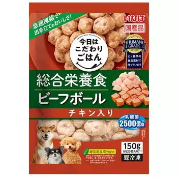 Inaba Pet Comprehensive Nutrition Говяжьи шарики с курицей 150 г x 24 пакета [замороженные]