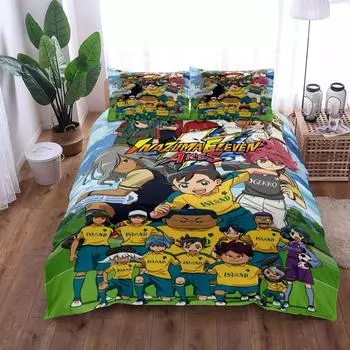 Inazuma Eleven Boys Duvet Cover Set King Queen Double Full Twin Single Size Bed Linen Set EU single(135x200cm)