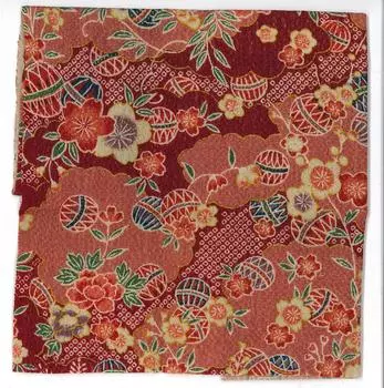 INAZUMA Kyoto Chirimen Patterned Gold 23 см x 33 см Пионовый шар 1 шт. Приблизительные поставки. M2867-2G Ремесла/Ручная работа