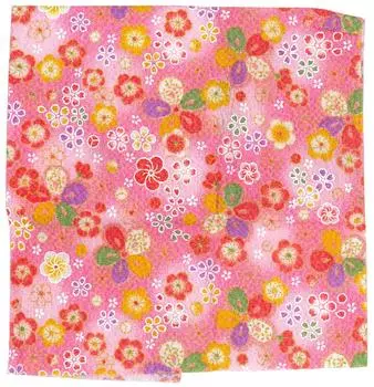 INAZUMA Kyoto Chirimen Patterned Gold 23cm x 33cm Sakura Plum 1 Piece Supplies Approx. C148-DG Crafts/Handmade