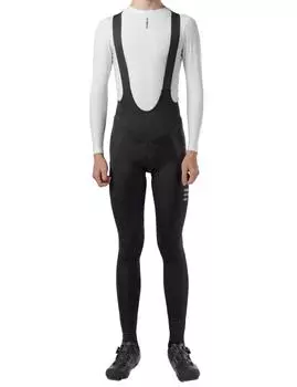 INBIKE Cycling Bib Tights Windproof Fleece 3D Padded Bike Leggings Long Bicycle Road Riding Men s Pants S чёрный