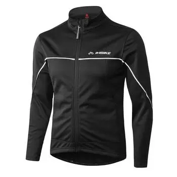 INBIKE Men s Cycling Jacket, Winter Fleece Thermal Windproof Soft Shell Wind Coat Black S чёрный