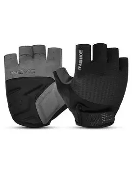 INBIKE MTB Gloves Summer Cycling Gloves Breathable Shockproof Non-Slip Padding for Men and Women S чёрный