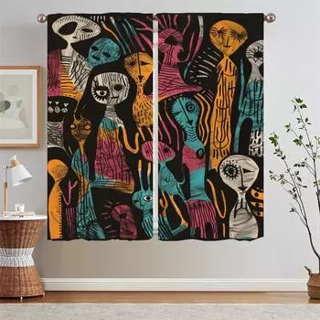 Inca Tribe Bedroom Blackout Curtains Livingroom Curtains Living Room Decoration Curtain Rods Customs Free Shipping Products the W50xH70cmx2pcs-CL