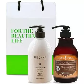Incan Nu Brewery Yeast Shampoo 500ml + Pogonia Nonen Alde Hyde Очищающее средство для тела 500ml Подарочный набор, 1 комплект, набор популярной корейской косметики