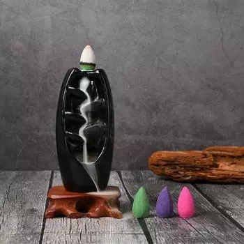 Incense burner, resin reflux incense burner, reflux aromatherapy incense burner stand, suitable for home reading room decoration