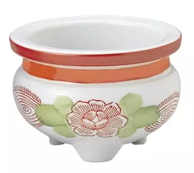 incense red enamel Buddhist altar for memorials and urns Three-legged burner, [2 inches] accessories,