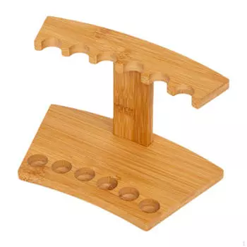 Incense Sticks Holder Rack Display Detachable Elegant Organizer for Home, Yoga 6 Holes_Light Wood