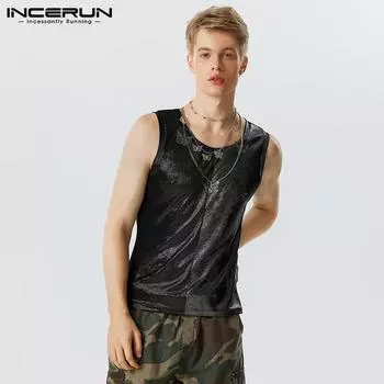INCERUN Летние мужские цветные майки без рукавов