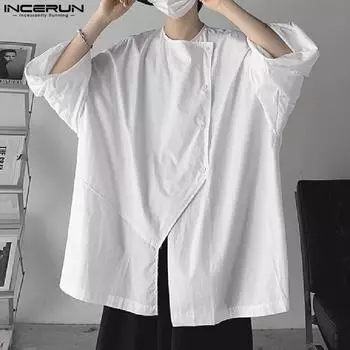 INCERUN Летние мужские повседневные свободные футболки с короткими рукавами