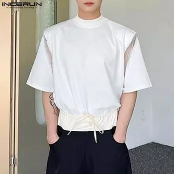INCERUN Летние мужские повседневные свободные топы с короткими рукавами