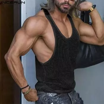 INCERUN Летний мужской повседневный сетчатый жилет без рукавов для спортзала в сеточку 4XL