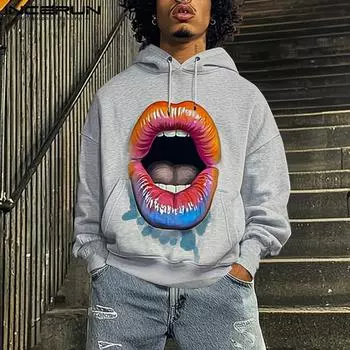 INCERUN Men Long Sleeve Drawstring Hooded Sweatshirts Casual Hoodies S чёрный