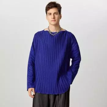 INCERUN Men Striped Texture Long Sleeve T-shirts Casual Loose Tops M зелёный