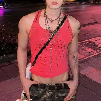 INCERUN Мужская тонкая трикотажная майка с тонким стежком