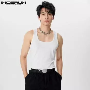 INCERUN Мужские безрукавки жилет повседневный спортивный тонкий трикотажные майки майки