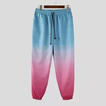 INCERUN Мужские брюки гаремы с эластичной талией на кулиске, градиентные, повседневные, длинные 2XL
