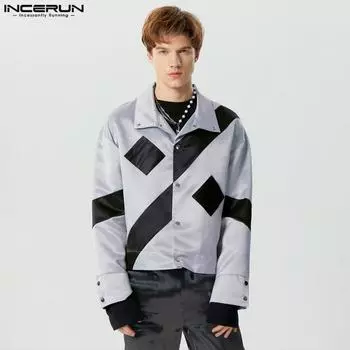 INCERUN мужские цветные пиджаки с длинными рукавами и пуговицами, блейзер