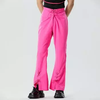 INCERUN мужские длинные расклешенные брюки со шнуровкой на талии, брюки