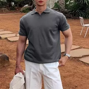 INCERUN Мужские однотонные базовые топы с короткими рукавами, тонкие футболки