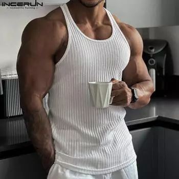 INCERUN Мужские повседневные майки без рукавов с мускулистым жилетом